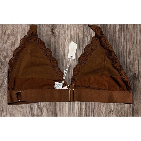 Free People We Are HAH Groupie Bralette Lace Halter Style Sz Large Womens Brown - Picture 5 of 10